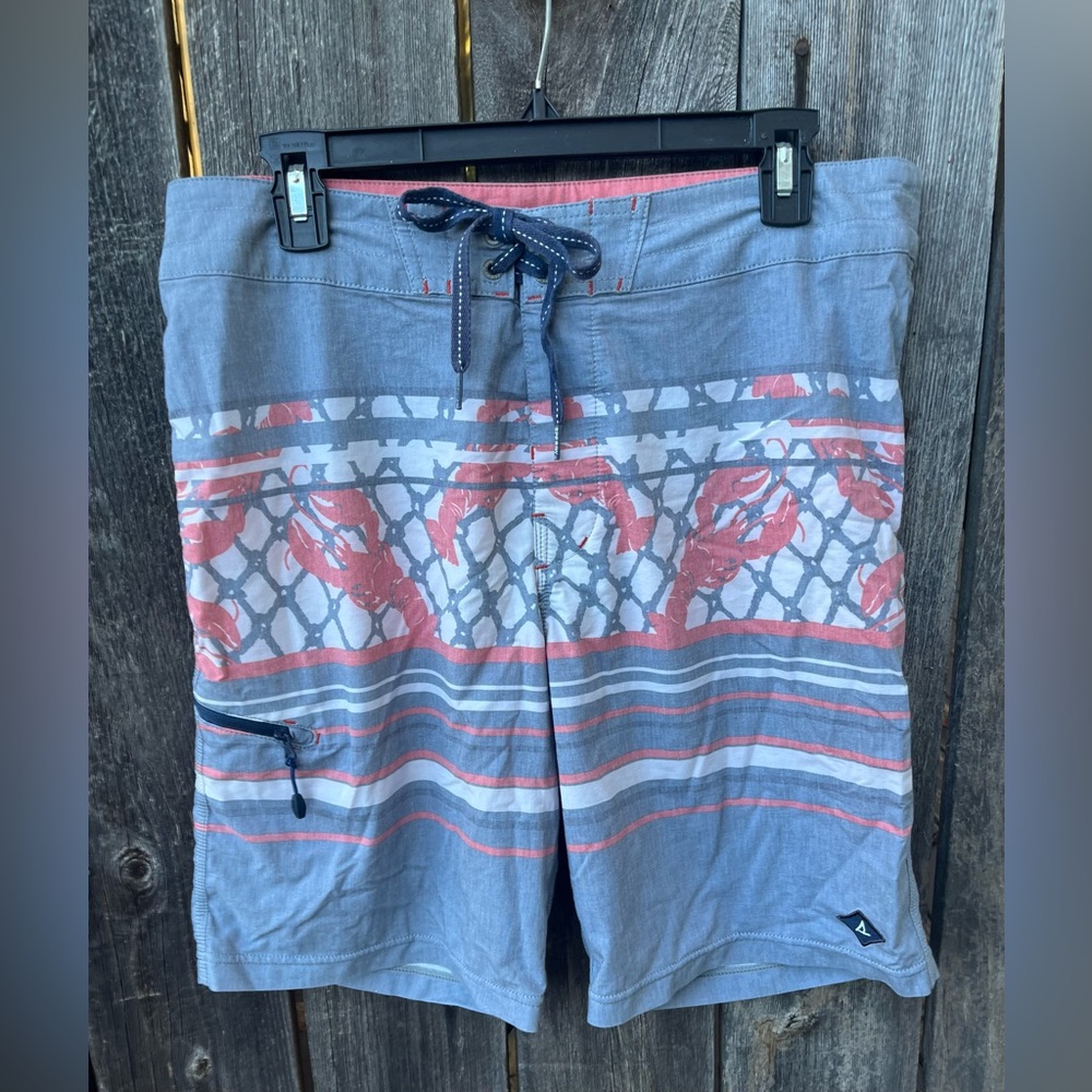 Sperry Gray and Coral Swim Board Shorts